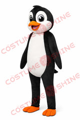 Adult Penguin Mascot Costume Black White Plush Full Body Suit