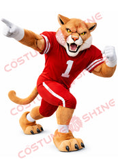 Cougar Mascot Costume Adult Red Football Uniform