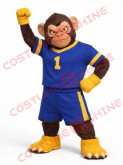 Athletic Monkey Mascot Costume for Adults – Blue Sports Uniform