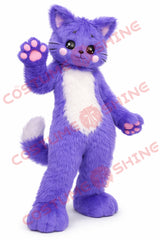 Purple Cute Cat Mascot Costume Adult Plush Cartoon Character