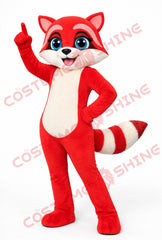Red Raccoon Mascot Costume for Adults – Pointing Pose Style