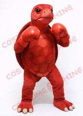 Red Turtle Mascot Costume with Boxing Gloves for Sports