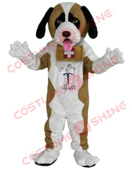 Saint Bernard Dog Mascot Costume | Brown and White Animal Suit for Events