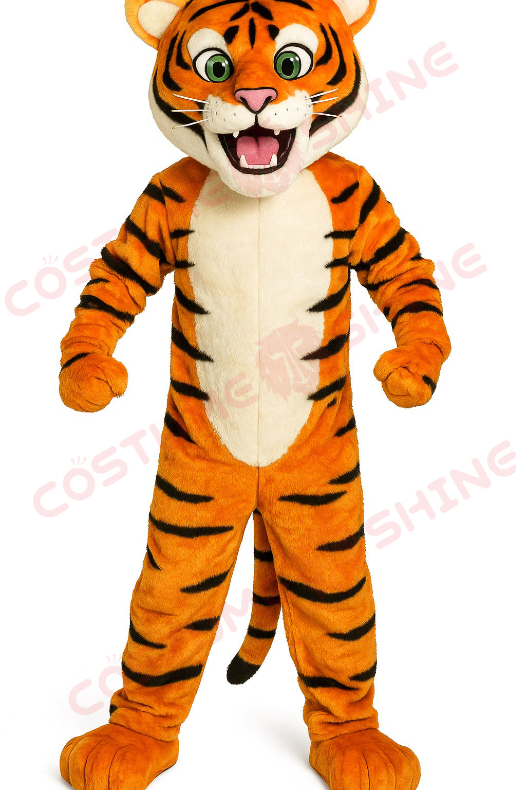 Classic Orange Tiger Mascot Costume – Full-Body Furry Suit for School & Team Events