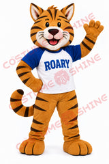 Wildcat Mascot Costume Adult Orange School Mascot with Custom T-Shirt