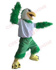 Green Hawk Eagle Mascot Costume for Adults Men & Women Cheerleading Animal Fursuit