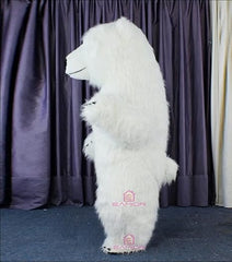 Plush Inflatable Polar Bear Mascot Costume Air Blow up Funny Party Halloween Adult Costume