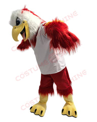 Red Hawk Eagle Mascot Costume for Adults Men & Women Cheerleading Animal Fursuit