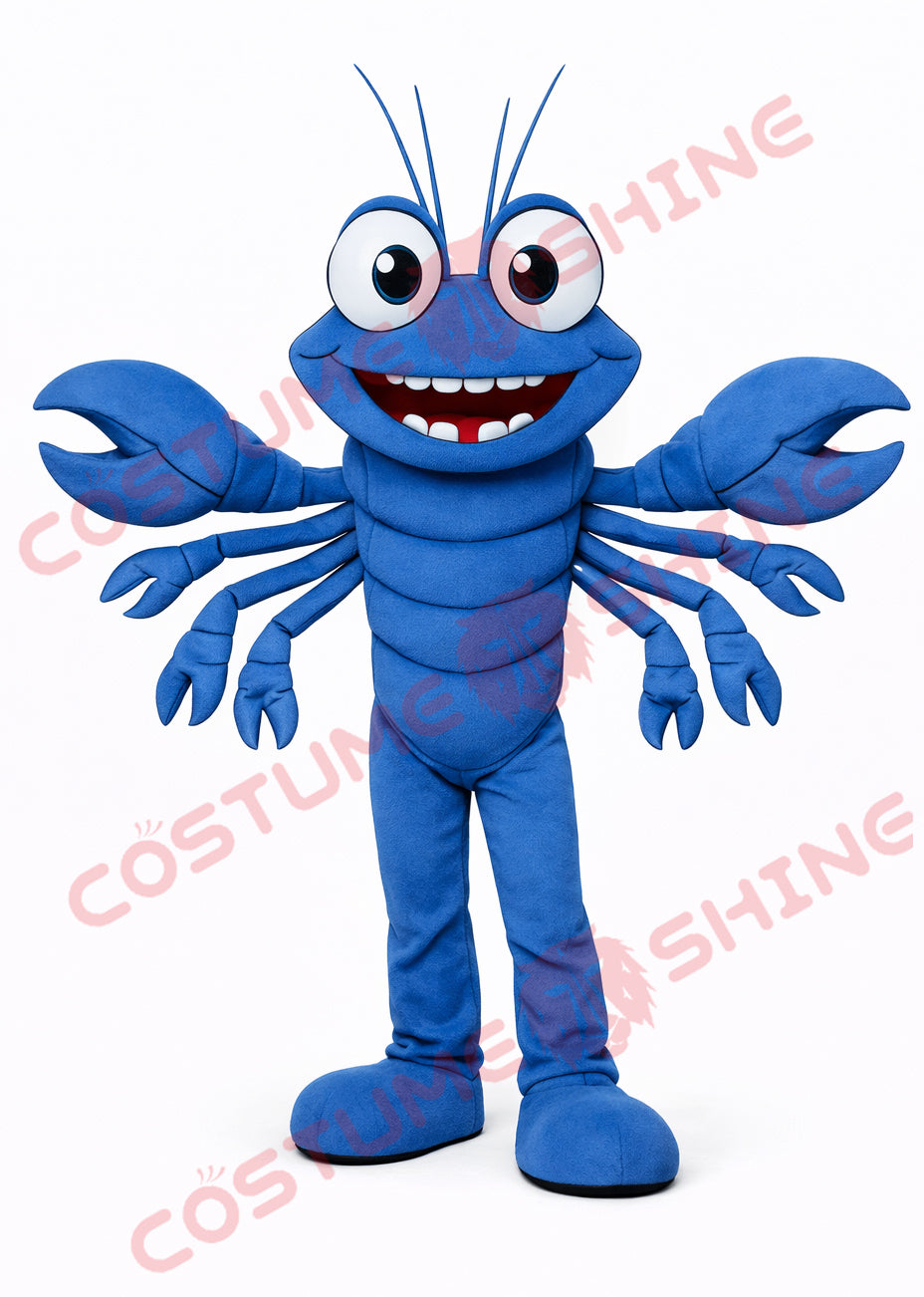 Blue Cartoon Lobster Mascot Costume for Adults Custom Event Character