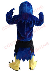 Blue Eagle Falcon Mascot Costume for Adults – Fierce Falcon Bird Suit with Yellow Beak & Feet