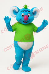 Blue Koala Mascot Costume with Green Shirt – Kids Events & School Shows