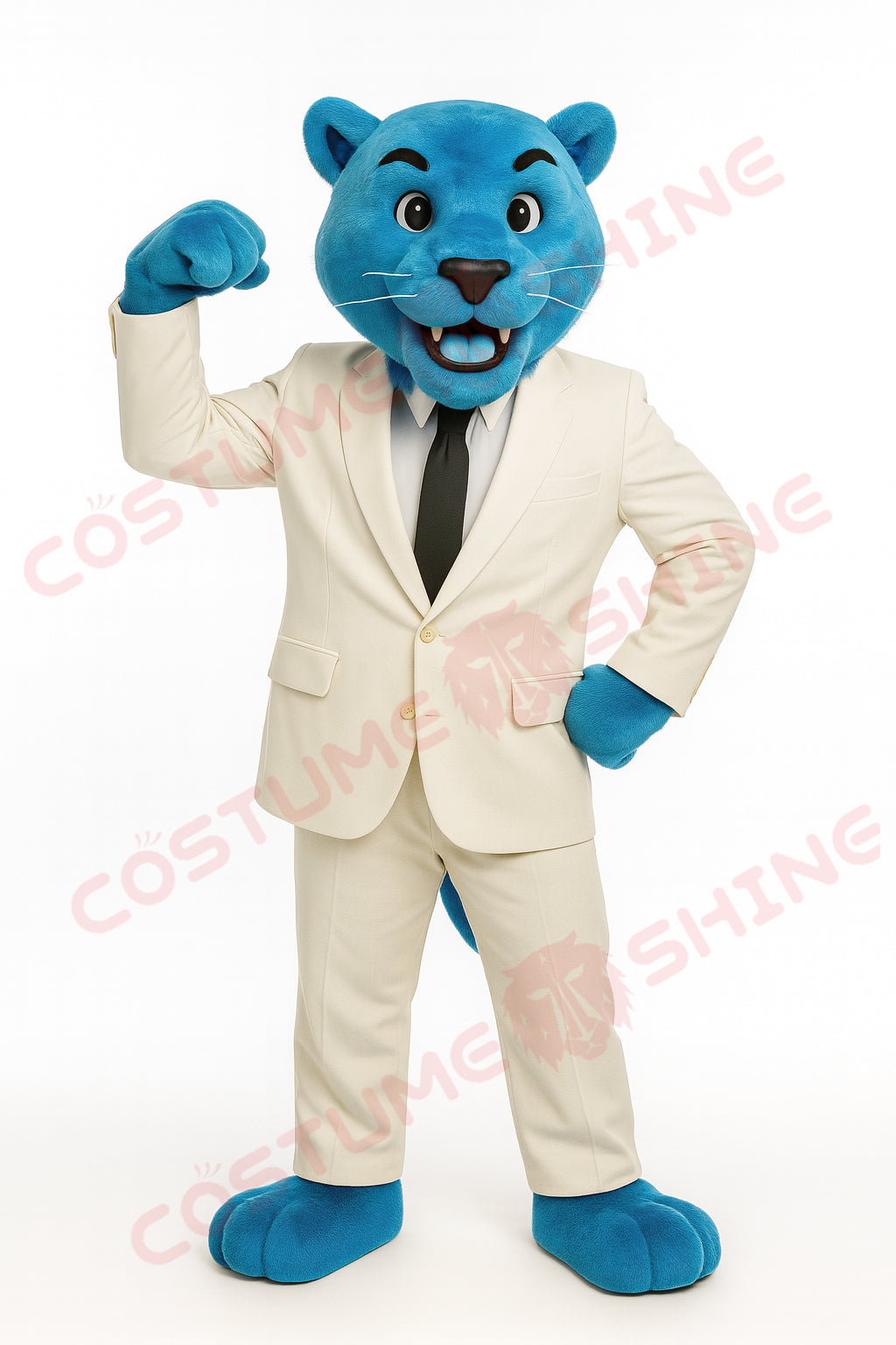 Disfraz de mascota de halcón azul con camisa blanca, tamaño adulto, para hombre y mujer, con ventilador incorporado en la cabeza 