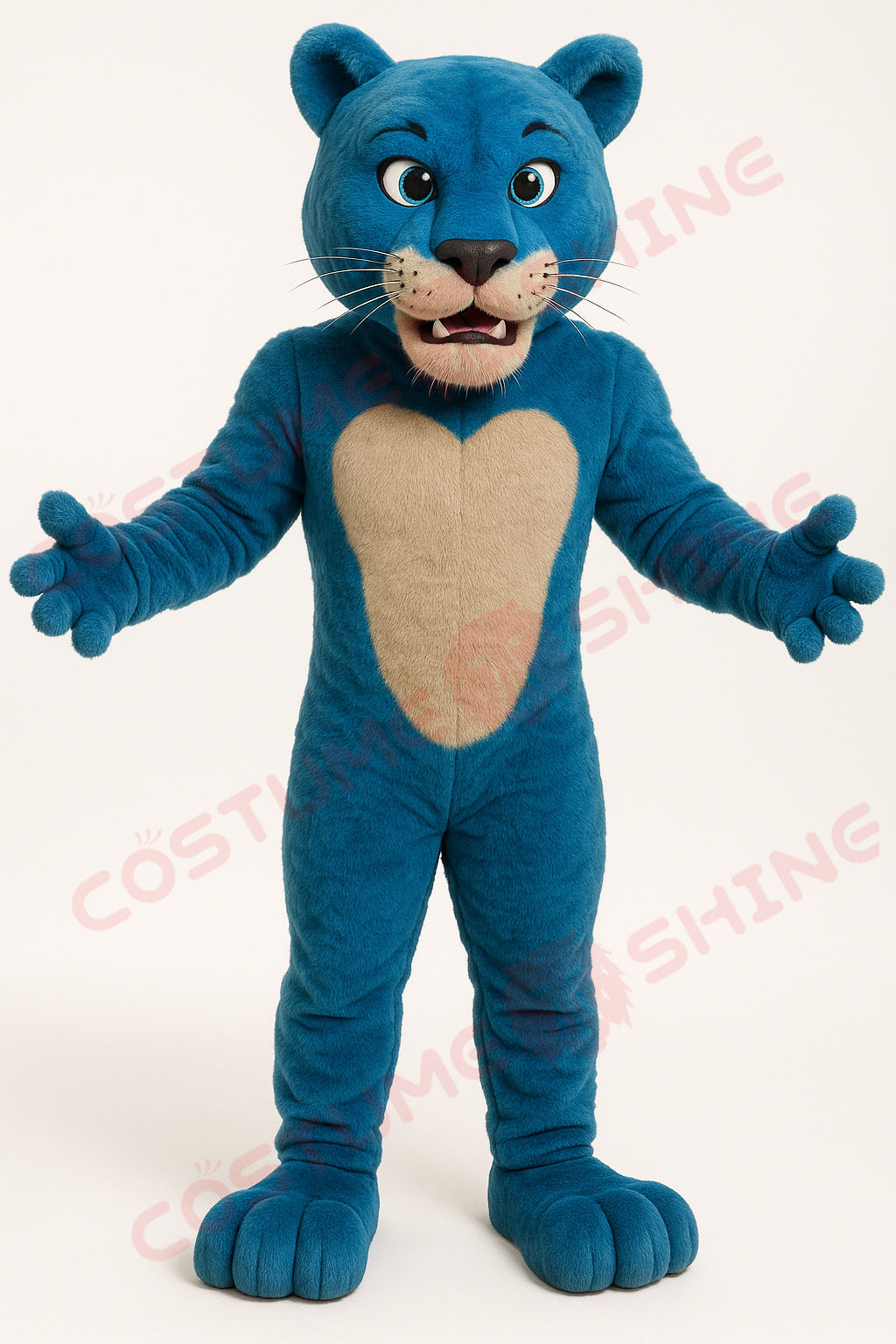Disfraz de mascota de halcón azul con camisa blanca, tamaño adulto, para hombre y mujer, con ventilador incorporado en la cabeza 
