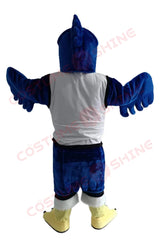 Blue Bird Mascot Costume with White Jersey & Yellow Talons – Customizable Plush Suit for Events