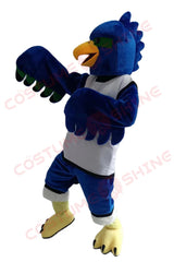 Blue Bird Mascot Costume with White Jersey & Yellow Talons – Customizable Plush Suit for Events