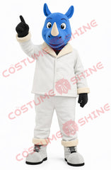 Disfraz de mascota de halcón azul con camisa blanca, tamaño adulto, para hombre y mujer, con ventilador incorporado en la cabeza 