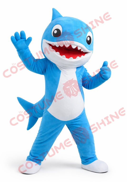 Classic Blue Shark Mascot Costume for Adults