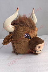 Brown Buffalo Mascot Costume with Horns & Hooves – Custom Made