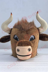 Brown Buffalo Mascot Costume with Horns & Hooves – Custom Made