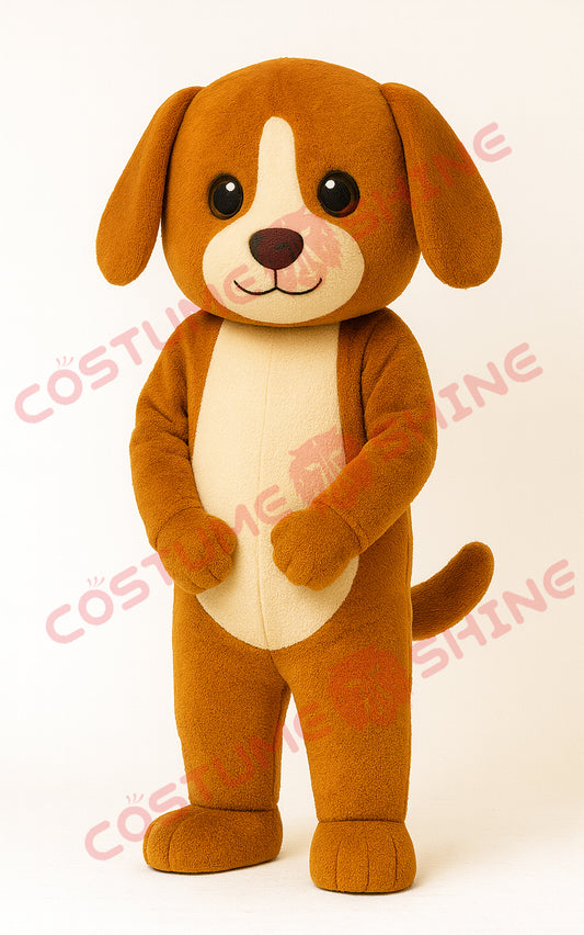Brown Dog Mascot Costume – Cute Plush Animal Character Suit