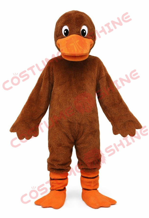 Brown Duck Mascot Costume for Adults Plush Custom Character Suit