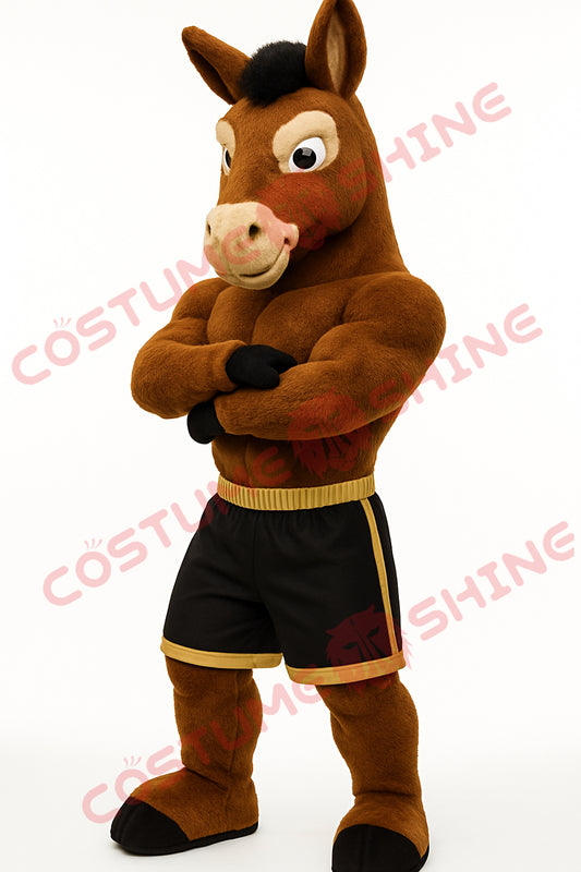 Adult Horse Mascot Costume Athletic Muscular Style – Plush Horse Suit