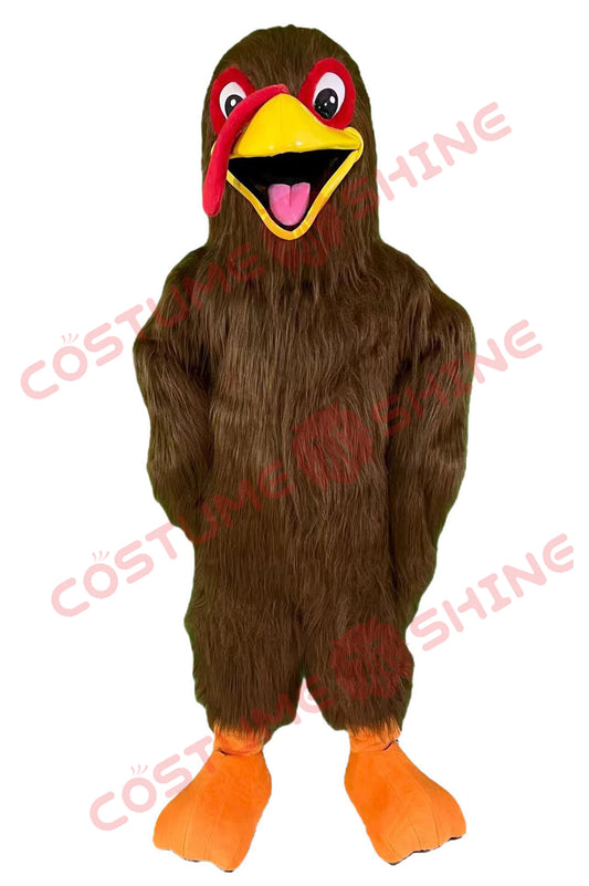 Brown Turkey Mascot Costume – Furry Plush Thanksgiving Bird Suit for Adults