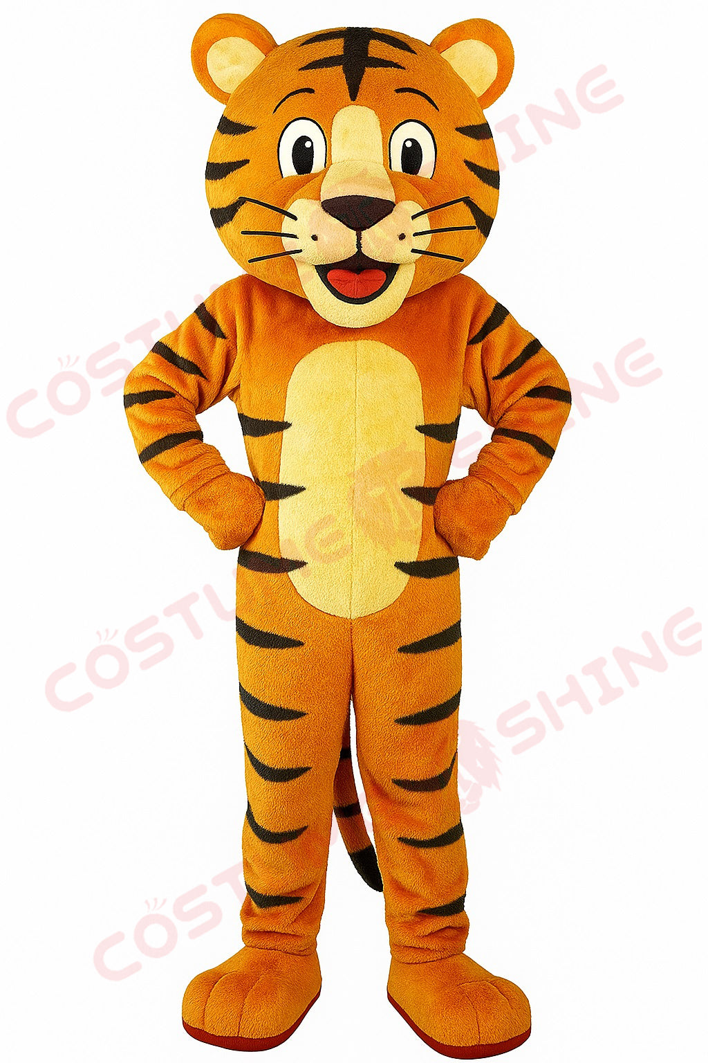 Classic Tiger Mascot Costume for Adults – Full Body Plush Animal Suit with Friendly Face