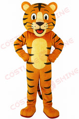 Classic Tiger Mascot Costume for Adults – Full Body Plush Animal Suit with Friendly Face