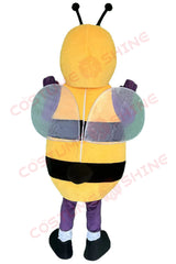 Cool Bee Mascot Costume with Sunglasses – Yellow & Black Striped Plush Suit for School & Promo Events