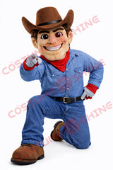 Adult Cowboy Mascot Costume Plush Western Character Suit