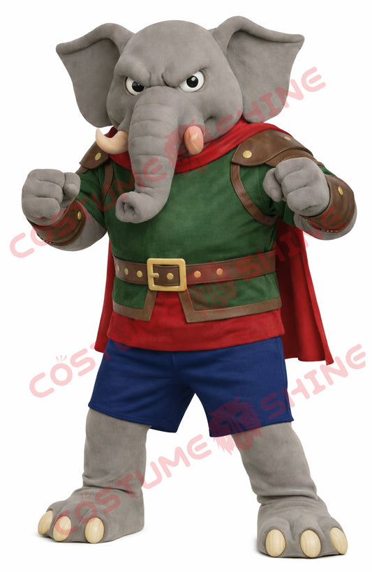 Elephant Mascot Costume Adult Warrior Style Outfit