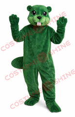 Forest Green Beaver Mascot Costume Adult Full Body Suit Outfit
