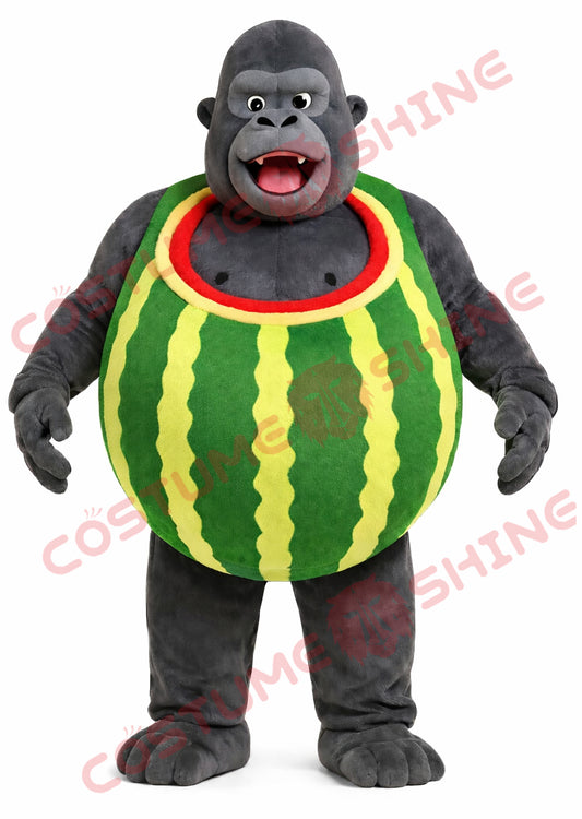 Watermelon Gorilla Mascot Costume for Adults – Funny Fruit Body Suit