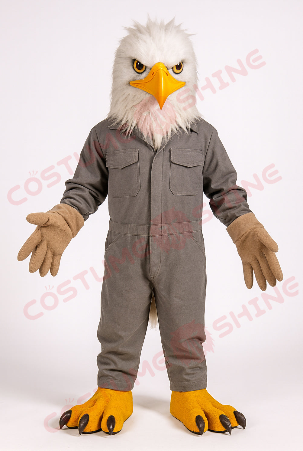 Disfraz de mascota de halcón azul con camisa blanca, tamaño adulto, para hombre y mujer, con ventilador incorporado en la cabeza 