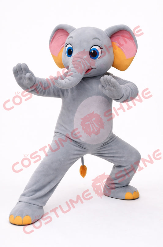 Gray Elephant Mascot Costume for Adults – Plush Full Body Suit