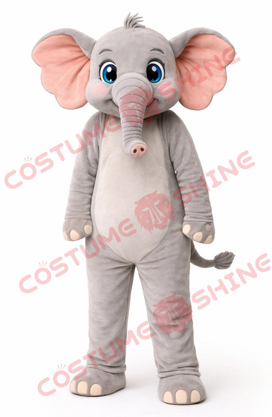 Gray Elephant Mascot Costume for Adults – Plush Full Body Suit