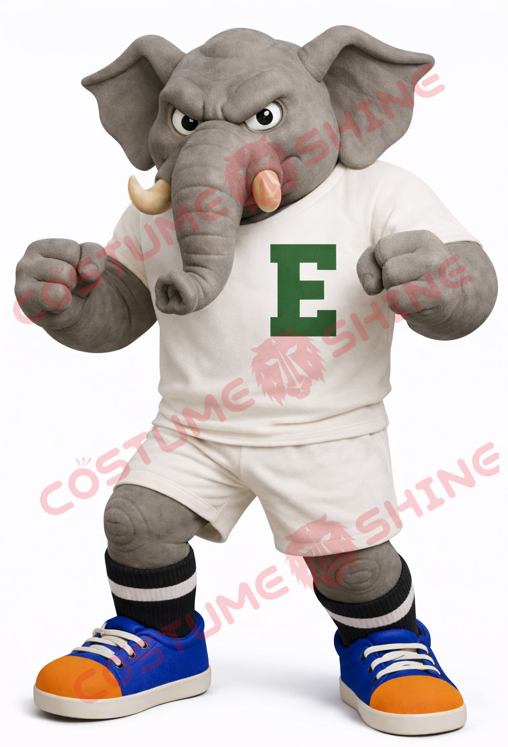 Elephant Mascot Costume Adult White Sports Uniform