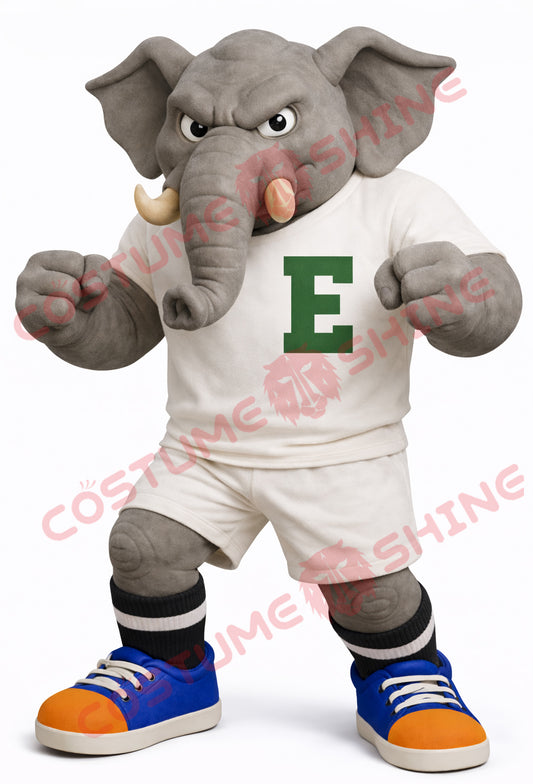 Elephant Mascot Costume Adult White Sports Uniform
