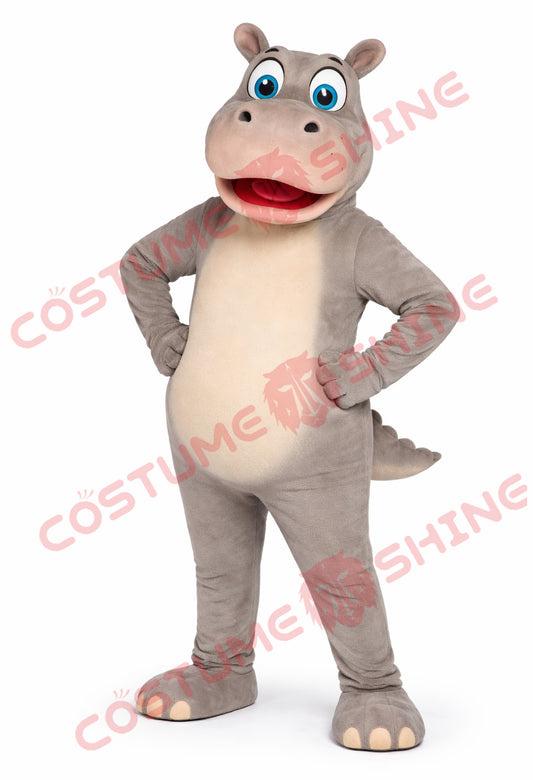 Gray Hippo Mascot Costume for Adults – Plush Full Body Character
