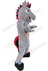 Gray Horse Mascot Costume with Muscular Chest – Custom Stallion Character for Sports & Events