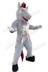 Gray Horse Mascot Costume with Muscular Chest – Custom Stallion Character for Sports & Events