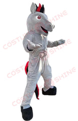 Gray Horse Mascot Costume with Muscular Chest – Custom Stallion Character for Sports & Events
