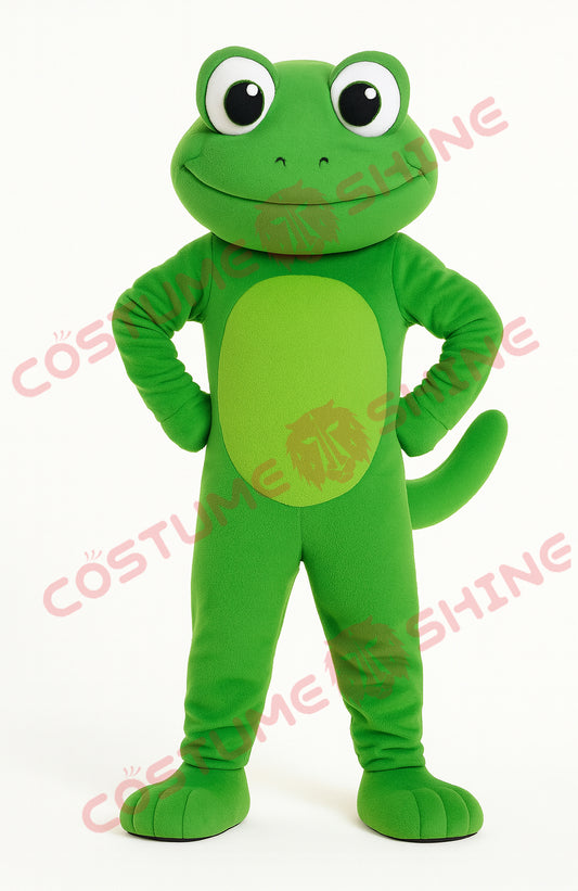 Green Frog Mascot Costume for Adults – Full Body Plush Suit with Tail