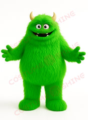Green Monster Mascot Costume with Horns | Custom Furry Mascot Suit for Events, Parades, and Promotions