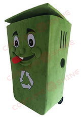 Green Recycling Bin Mascot Costume for Adults – Eco-Friendly Awareness Plush Suit