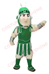 Green Spartan Knight Mascot Costume with Helmet & Armor – Sports, School & Event Use