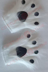 Realistic Husky Dog Mascot Costume for Adults – Black and White Plush Suit with Paw Gloves