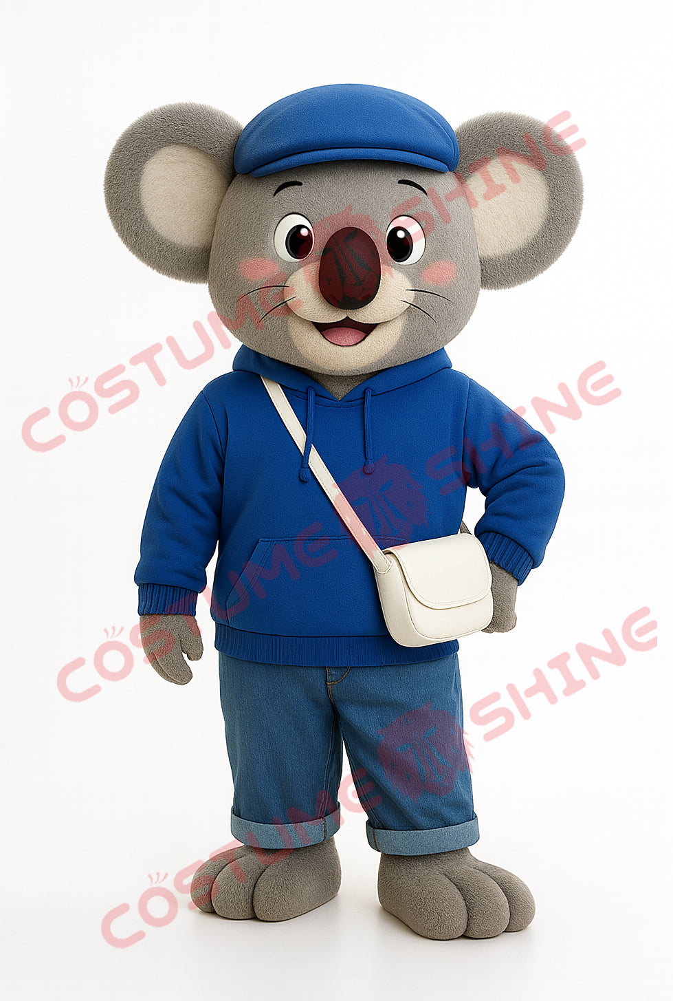 Blue Koala Mascot Costume with Hoodie for Events, Schools & Promotions