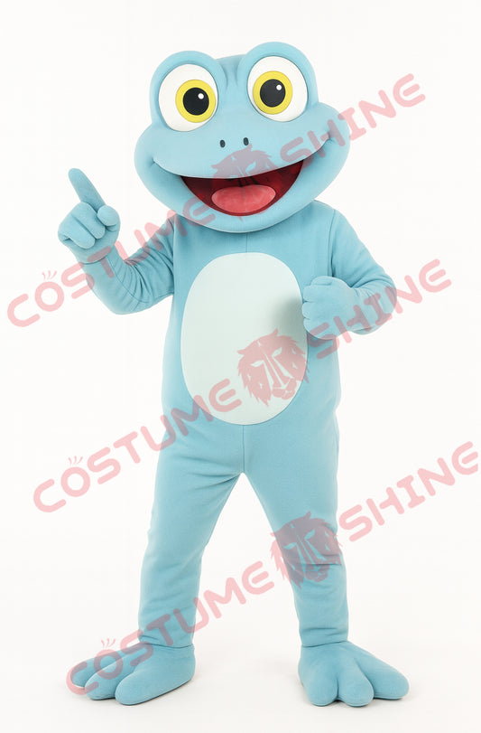 Light Blue Frog Mascot Costume for Adults – Full Body Plush Suit